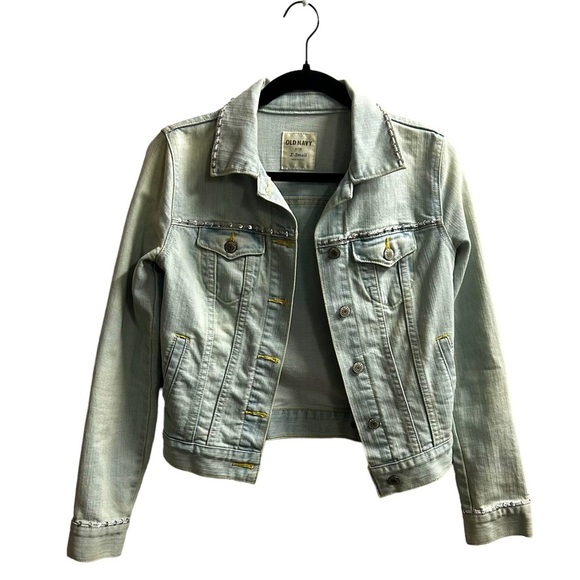 Jackets & Blazers - Hand Sewn Embellishments Added to Extra Small Old Navy Jean Jacket